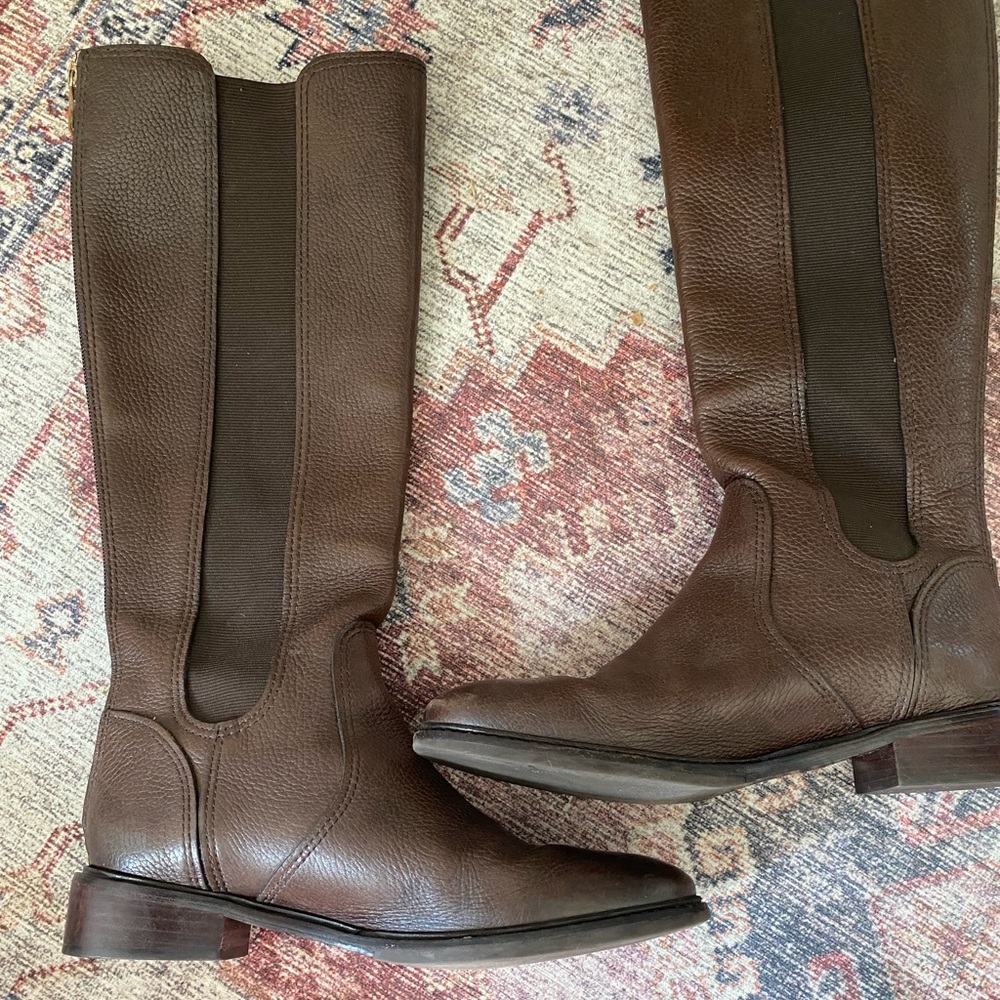 Tory Burch - chocolate brown leather riding boots - size 8